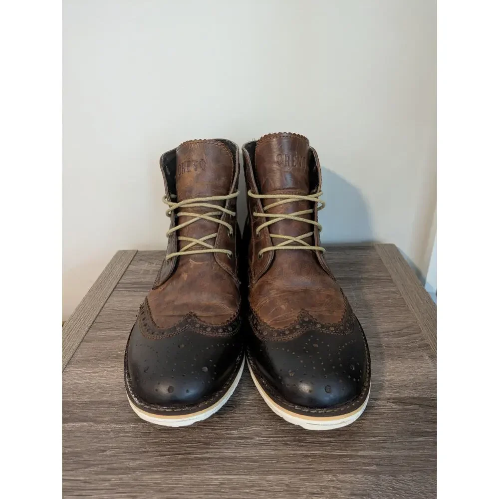 Crevo Boardwalk Chukka Boots Mens 11 Brown Chestnut Leather Wingtip Business